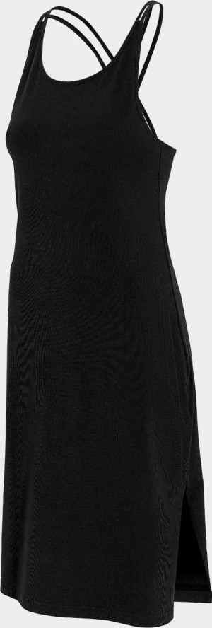 Dámské šaty 4F SUDD013 černé deep black solid