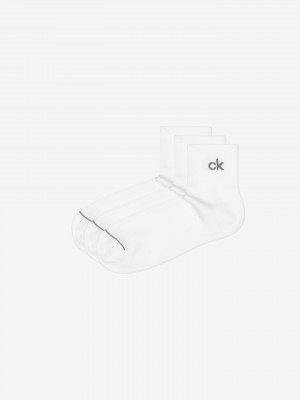 Ponožky 3 páry Calvin Klein Bílá