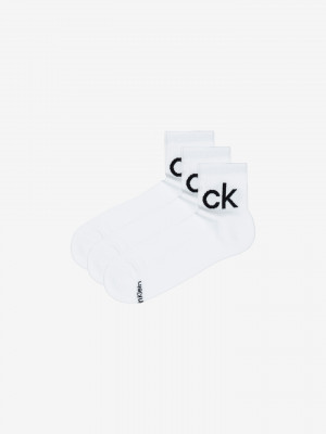 Ponožky 3 páry Calvin Klein Bílá