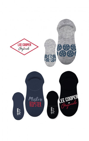 Pánské ponožky mokasínky Lee Cooper 35517 Cotton A'3 šedá-námořnická-černá 39-42