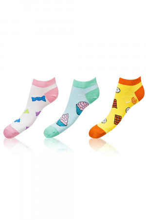 Dámské nízké ponožky Bellinda Crazy Socks BE491005-309 3pack léto 39-42