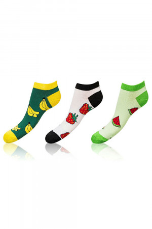 Dámské nízké ponožky Bellinda Crazy Socks BE491005-329 3pack ovoce 35-38