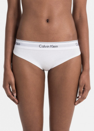 Calvin Klein bílé kalhotky s bílou širokou gumou Bikini Basic