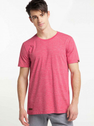 Červené pánské pruhované basic tričko Ragwear Steef