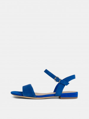 Tamaris modré semišové sandály -