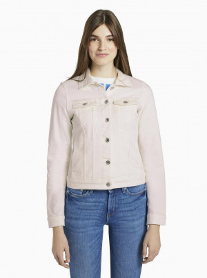 Bílá dámská džínová bunda Tom Tailor Denim