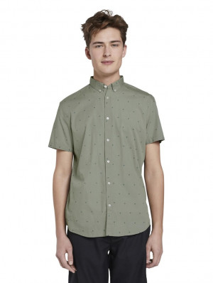 Zelená pánská vzorovaná košile Tom Tailor Denim