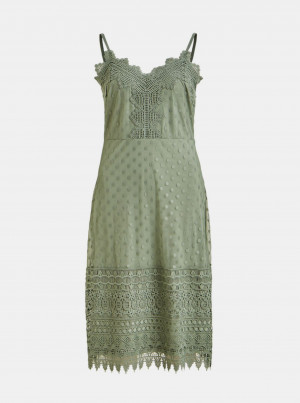 Zelené šaty s krajkovými detaily VILA Waverly
