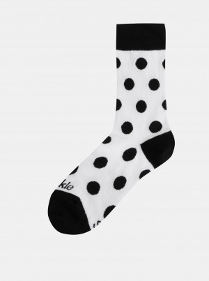 Černo-bílé puntíkované ponožky Fusakle Guličkár Dzekson - 43-46