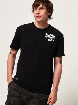 Černé pánské tričko s potiskem Superdry