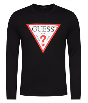 Guess černé pánské tričko Triangle Logo