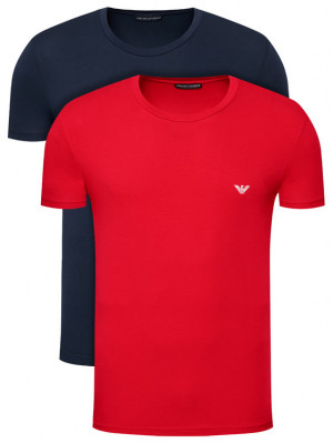 Pánské tričko 2-pack 111267 1P720 34374 tmavě modrá/červená - Emporio Armani