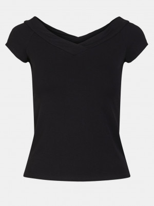 Pieces černé dámské tričko Maliva