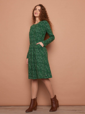 Tranquillo zelené šaty se vzory