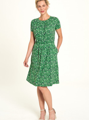 Tranquillo zelené šaty se vzory