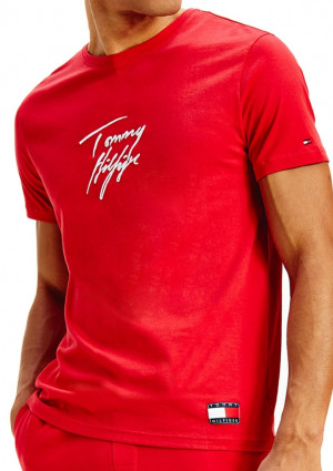 Pánské tričko Tommy Hilfiger UM0UM01787 L Červená