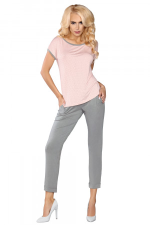 Dámské pyžamo Model 101 - LivCo CORSETTI FASHION šedo-růžová L/XL