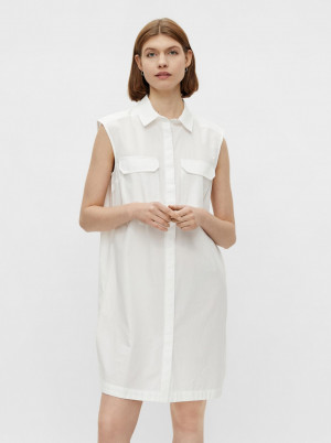 Pieces bílé košilové šaty Margot