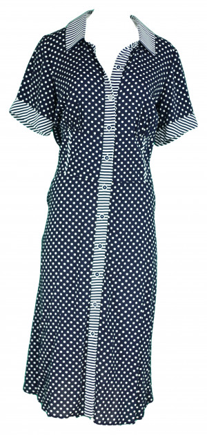 Dámské šaty 0125 - Gonera modrá - puntík