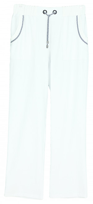Dámské kalhoty v pase na gumu 0127 - Gonera bílá