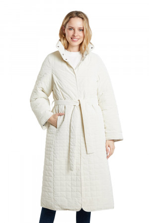Desigual bílý zimní prošívaný kabát Granollers