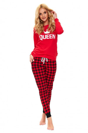 Dámské pyžamo Queen červené dlouhé červená
