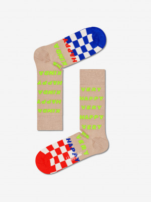 Happy Happy Ponožky Happy Socks Béžová