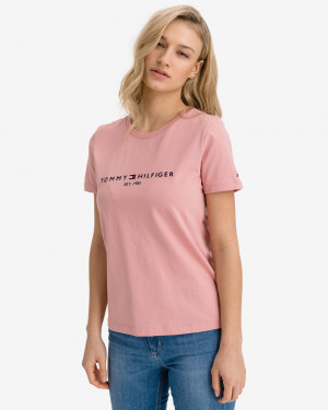 Tommy Hilfiger růžové dámské tričko Essential