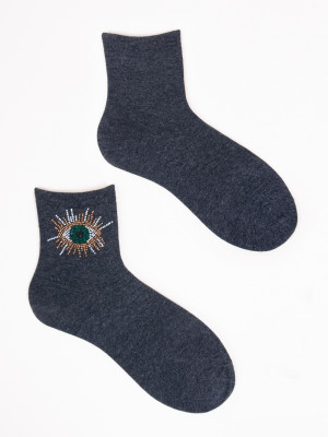 Dámské ponožky s ozdobnými kamínky SK-94 36-41