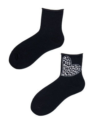 Dámské ponožky s ozdobnými kamínky YO! SK-94 mix kolor-mix wzór uniwersalny