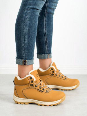 Originální zlaté  trekingové boty dámské bez podpatku