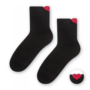 Steven valentýnské 136 006 Dámské ponožky 35/37 černá