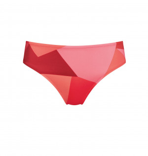 Spodní díl plavek sloggi women Shore Kiritimati Highleg - kombinace červené - SLOGGI RED - LIGHT COMBINATION