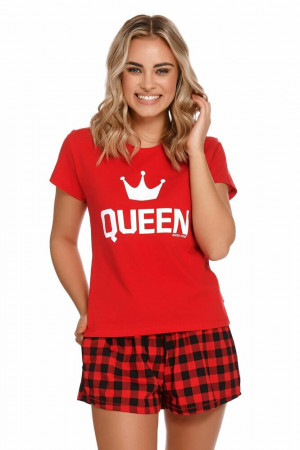 Krátké dámské pyžamo Queen červené Červená