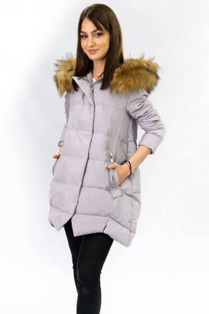 Dámská zimní bunda ve vřesové barvě s přírodní péřovou výplní (8071) fialová L (40)