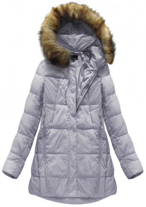Dámská zimní bunda ve vřesové barvě s přírodní péřovou výplní (8061) fialová S (36)