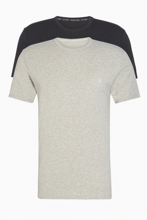 Calvin Klein černo-šedý pánský 2 pack triček S/S Crew Neck 2PK