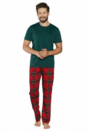 Pánské pyžamo Narwik zelené Červená