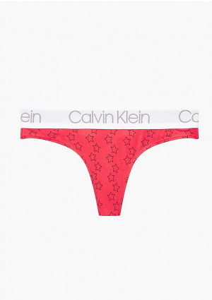 Dámské tanga Calvin Klein QF3751 L Červená
