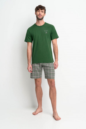 Vamp - Pohodlné dvoudílné pánské pyžamo 15958 - Vamp green eden m