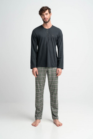 Vamp - Pohodlné dvoudílné pánské pyžamo 15955 - Vamp dark gray m
