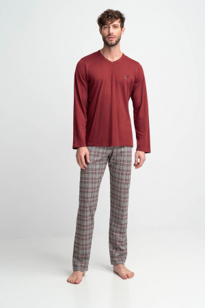 Vamp - Pohodlné dvoudílné pánské pyžamo 15952 - Vamp red syrah m