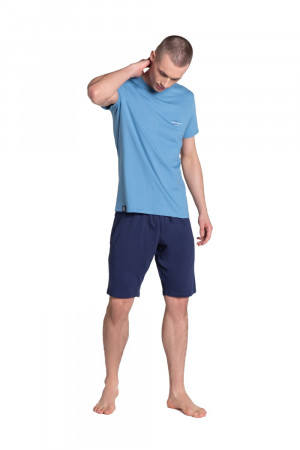 Pánské pyžamo 38881 Duty blue - HENDERSON světle modrá