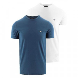 Pánské triko  2 pack 111267 1A720 - 76210 - modrá/bílá - Emporio Armani modrá/bílá