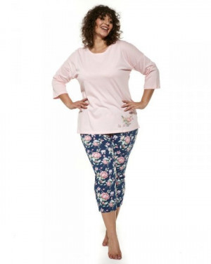 Cornette Flower 463/288 plus Dámské pyžamo 4XL růžová