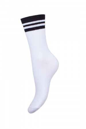 Pruhované dámské ponožky se žakárovou strukturou Milena 1313 37-41 černobílý 37-41