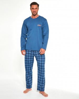 Pánské pyžamo 124/179 Mountain - Cornette modrá kostka