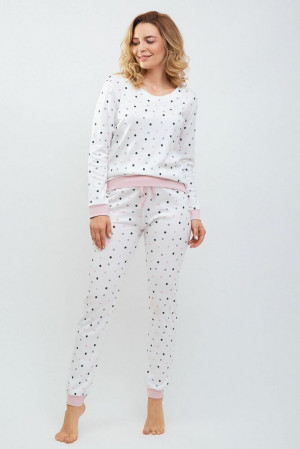 Luxusní pyžamo Sabina s puntíky bílá