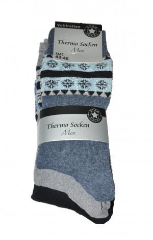 Pánské ponožky WiK Thermo Socker Men 7028 A'3 džínově-šedo-černá 39-42