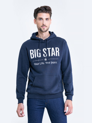 Big Star Mikina s kapucí 154553 Blue Knitted-403